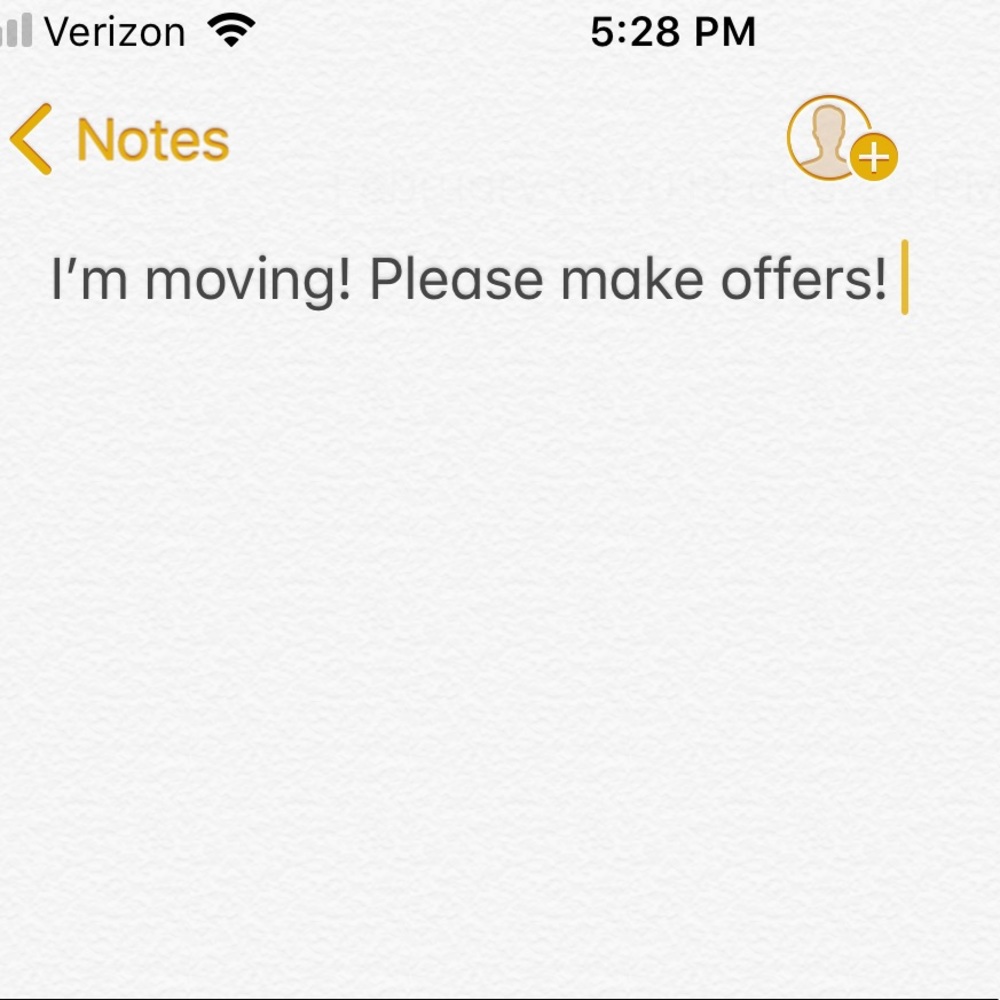 Make offers I’ll consider them!